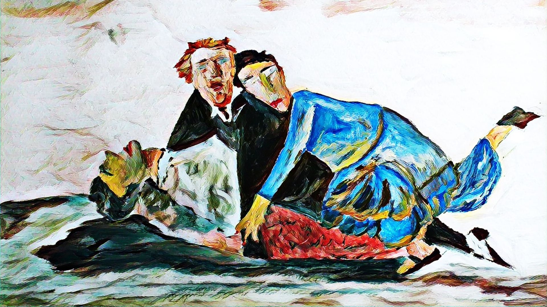 Visuel peint du spectacle A vau-l'eau Vaudeville